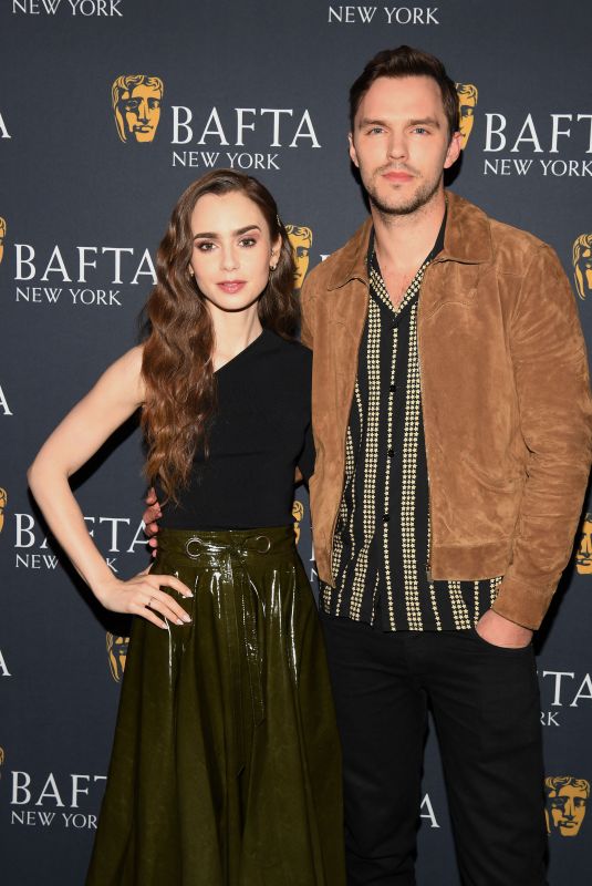 LILY COLLINS and Nicholas Hoult at Bafta Tolkien Screening in New York 05/01/2019