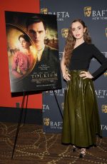 LILY COLLINS at Bafta Tolkien Screening in New York 05/01/2019