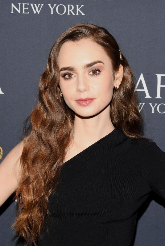 LILY COLLINS at Bafta Tolkien Screening in New York 05/01/2019