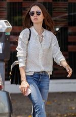 LILY COLLINS at Il Piccolino Italian Restaurant in West Hollywood 05/29/2019