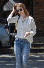LILY COLLINS at Il Piccolino Italian Restaurant in West Hollywood 05/29/2019