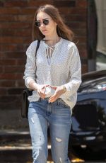 LILY COLLINS at Il Piccolino Italian Restaurant in West Hollywood 05/29/2019