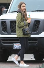 LILY COLLINS at Starbucks in West Hollywood 05/14/2019