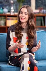 LILY COLLINS at This Morning Show in London 04/30/2019