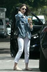 LILY COLLINS Leaves a Salon in Los Angeles 05/31/2019