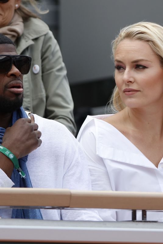 LINDSEY VONN and Pernell Karl Subban at French Tennis Open at Roland Garros in Paris 05/28/2019