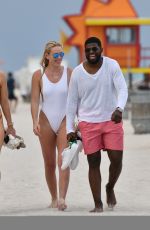 LINDSEY VONN in Swimsuit at a Beach in Miami 05/04/2019
