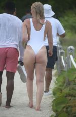 LINDSEY VONN in Swimsuit at a Beach in Miami 05/04/2019