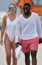 LINDSEY VONN in Swimsuit at a Beach in Miami 05/04/2019