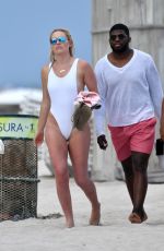 LINDSEY VONN in Swimsuit at a Beach in Miami 05/04/2019