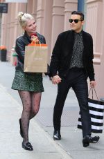 LUCY BOYNTON and Rami Malek Out Shopping in New York 04/29/2019