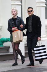 LUCY BOYNTON and Rami Malek Out Shopping in New York 04/29/2019