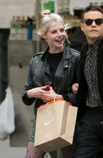 LUCY BOYNTON and Rami Malek Out Shopping in New York 04/29/2019