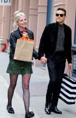 LUCY BOYNTON and Rami Malek Out Shopping in New York 04/29/2019