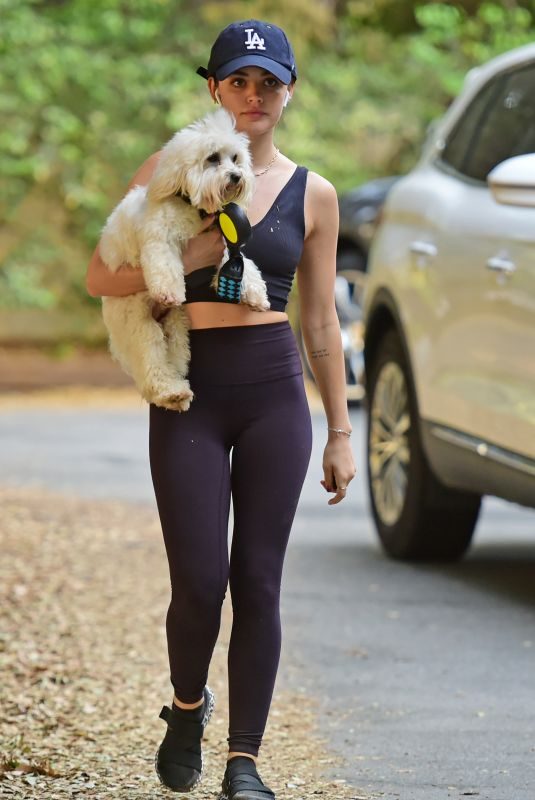 LUCY HALE Out Hiking with her Dog in Los Angeles 05/02/2019