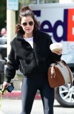 LUCY HALE Out with Her Dog in Los Angeles 05/01/2019