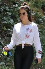 LUCY HALE Out with Her Dog in Los Angeles 05/01/2019