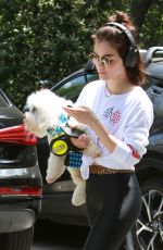 LUCY HALE Out with Her Dog in Los Angeles 05/01/2019