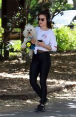 LUCY HALE Out with Her Dog in Los Angeles 05/01/2019