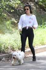 LUCY HALE Out with Her Dog in Los Angeles 05/01/2019