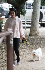LUCY HALE Out with Her Dog in Los Angeles 05/18/2019