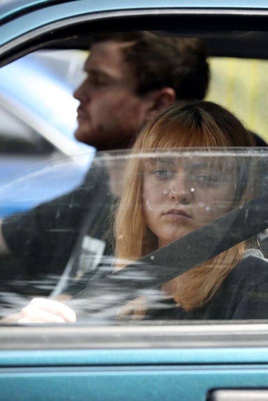 MAISIE WILLIAMS on the Set of The Owners on Location in UK 05/08/2019