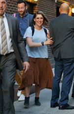 MAYIM BIALIK Leaves Stephen Colbert Show in New York 05/16/2019