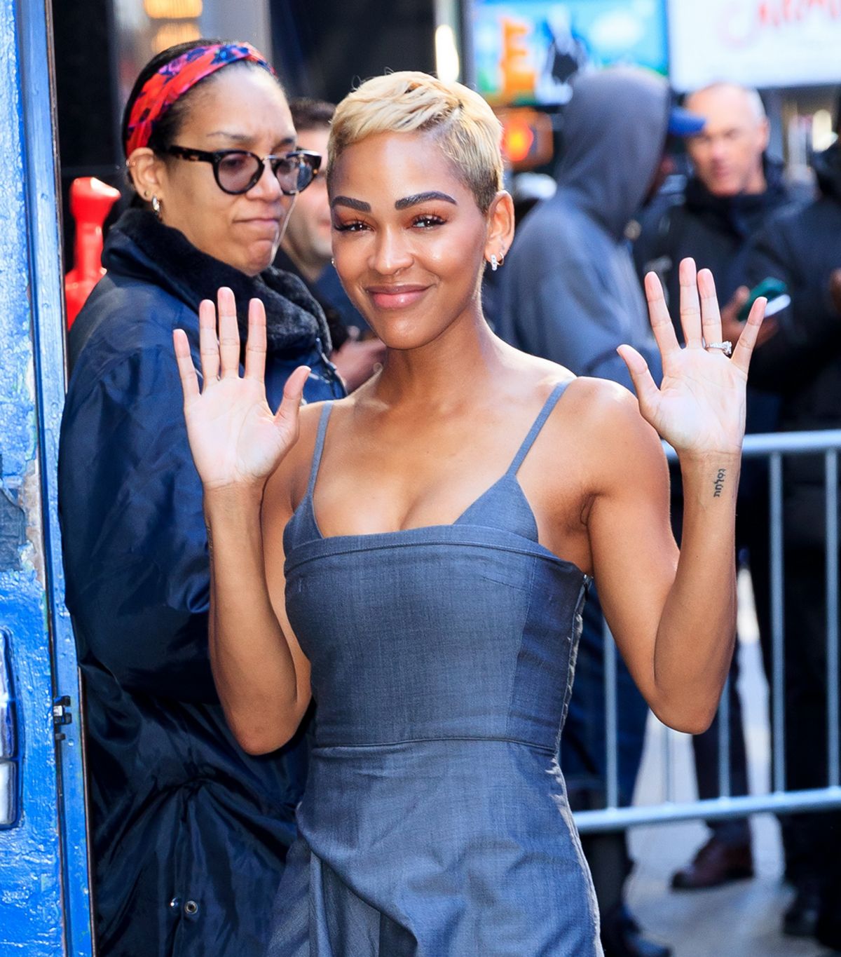MEAGAN GOOD Arrives at Good Morning America in New York 04/29/2019 - HawtCelebs
