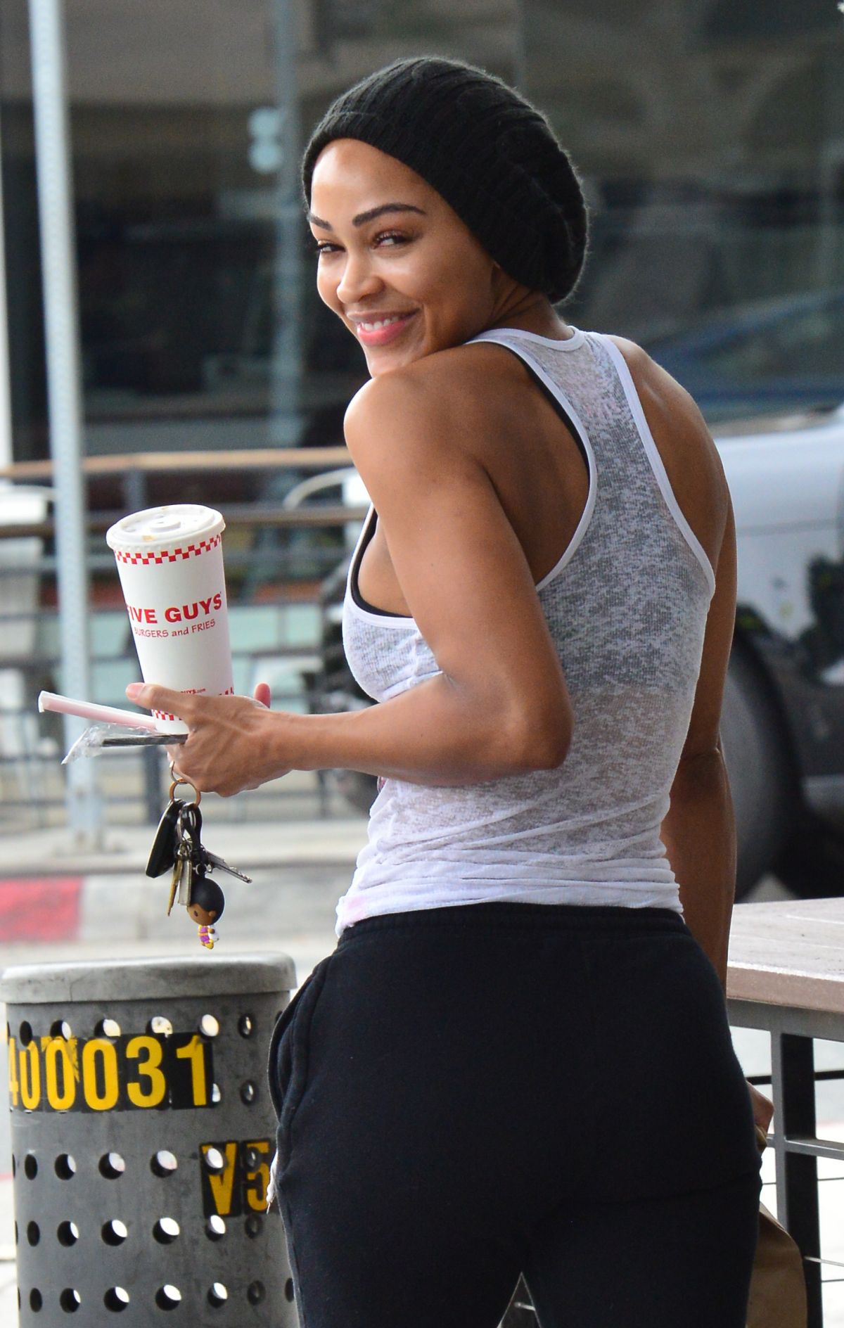 MEAGAN GOOD at a Gym in West Hollywood 05/08/2019.