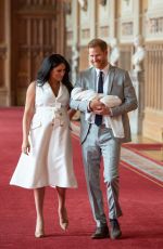 MEGHAN MARKLE and Prince Harry Pose with Their Newborn Son in Windsor 05/08/2019