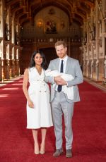 MEGHAN MARKLE and Prince Harry Pose with Their Newborn Son in Windsor 05/08/2019