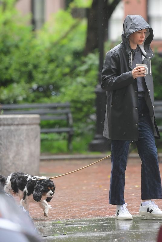 MICHELLE WILLIAMS Out and About with Her Dog in New York 05/23/2019