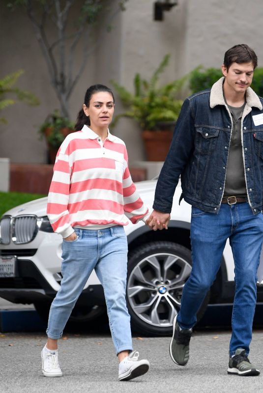 MILA KUNIS and Ashton Kutcher Out in Los Angeles 05/15/2019