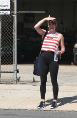 MILLA JOVOVICH Leaves a Gym in Los Angeles 05/30/2019
