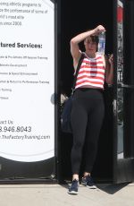 MILLA JOVOVICH Leaves a Gym in Los Angeles 05/30/2019