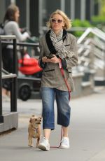 NAOMI WATTS Out with Her Dog in New York 04/30/2019