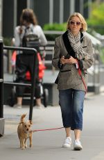 NAOMI WATTS Out with Her Dog in New York 04/30/2019