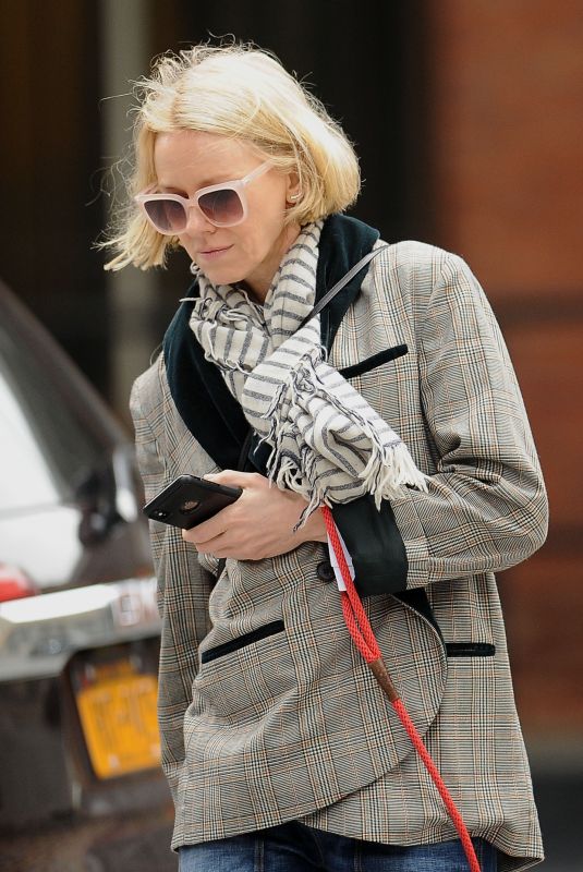 NAOMI WATTS Out with Her Dog in New York 04/30/2019