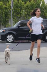 NATALIE PORTMAN Out Running with Her Dog in Los Angeles 05/14/2019