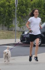 NATALIE PORTMAN Out Running with Her Dog in Los Angeles 05/14/2019