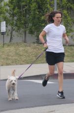 NATALIE PORTMAN Out Running with Her Dog in Los Angeles 05/14/2019