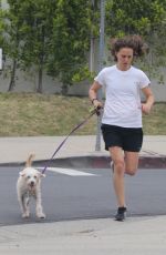 NATALIE PORTMAN Out Running with Her Dog in Los Angeles 05/14/2019