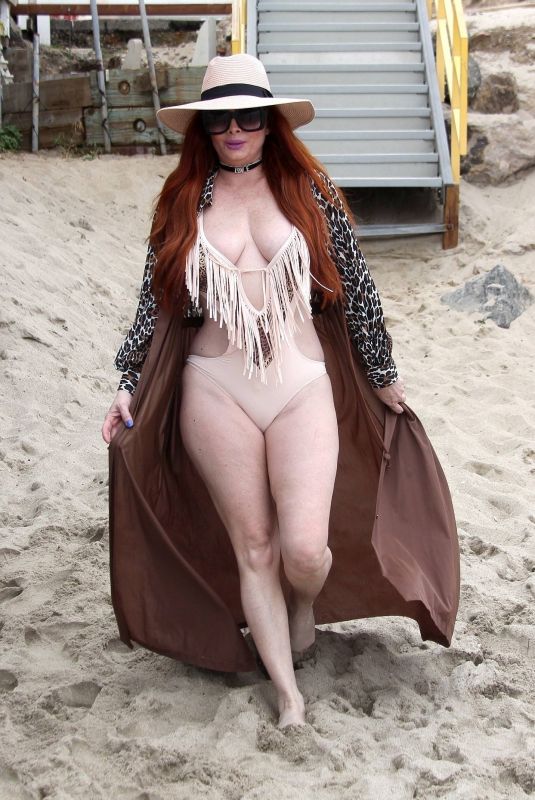 PHOEBE PRICE in Swimsuit on the Beach in Malibu 02/05/2019