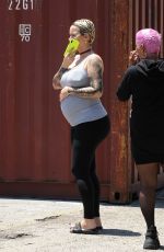Pregnant AMBER ROSE Out for Lunch with Her Mother in Sherman Oaks 05/29/2019