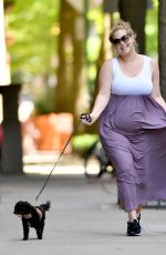 Pregnant AMY SCHUMER Out with Her Dog in New York 05/18/2019