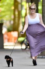 Pregnant AMY SCHUMER Out with Her Dog in New York 05/18/2019