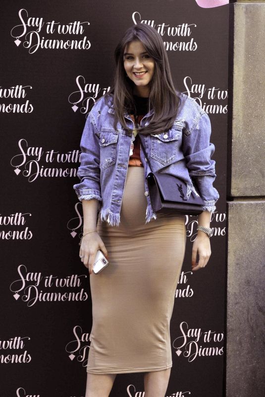Pregnant BROOKE VINCENT at Say it with Diamonds Store Launch Party in Manchester 05/16/2019