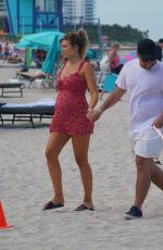 Pregnant SAMANTHA HOOPES and Salvatore Palella Out with Their D at a Beach in Miami 05/12/2019