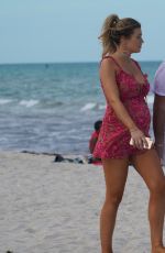 Pregnant SAMANTHA HOOPES and Salvatore Palella Out with Their D at a Beach in Miami 05/12/2019