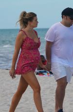 Pregnant SAMANTHA HOOPES and Salvatore Palella Out with Their D at a Beach in Miami 05/12/2019